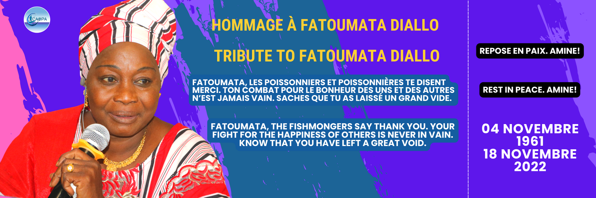 Hommage à Fatoumata DIALLO banderole